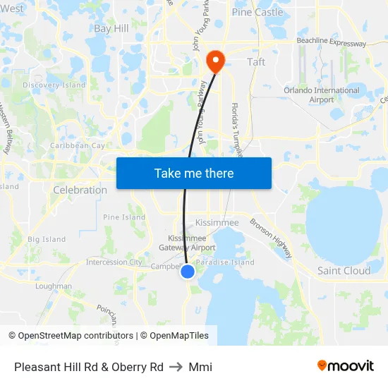 Pleasant Hill Rd & Oberry Rd to Mmi map