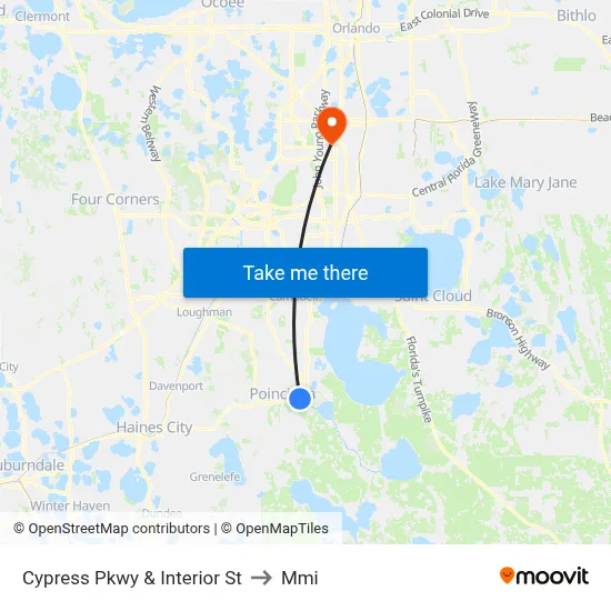 Cypress Pkwy & Interior St to Mmi map