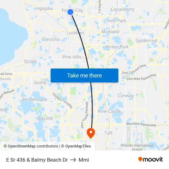 E Sr 436 & Balmy Beach Dr to Mmi map