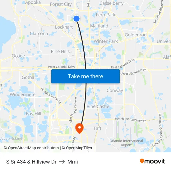 S Sr 434 & Hillview Dr to Mmi map