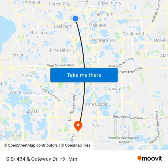 S Sr 434 & Gateway Dr to Mmi map