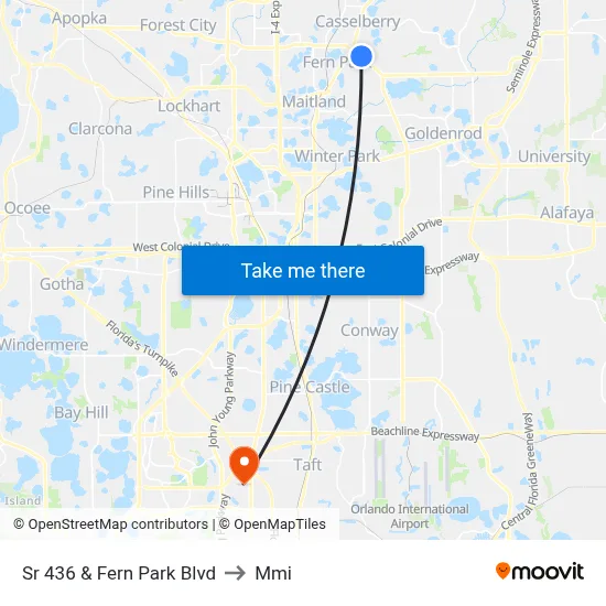 Sr 436 & Fern Park Blvd to Mmi map