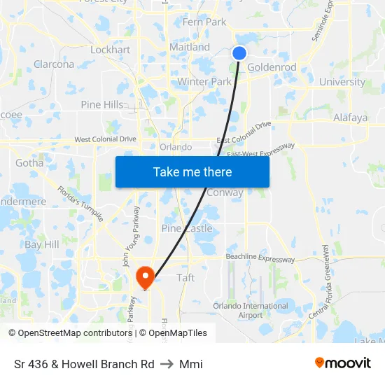 Sr 436 & Howell Branch Rd to Mmi map