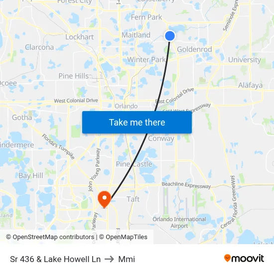 Sr 436 & Lake Howell Ln to Mmi map
