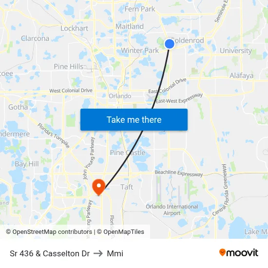 Sr 436 & Casselton Dr to Mmi map