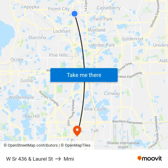 W Sr 436 & Laurel St to Mmi map