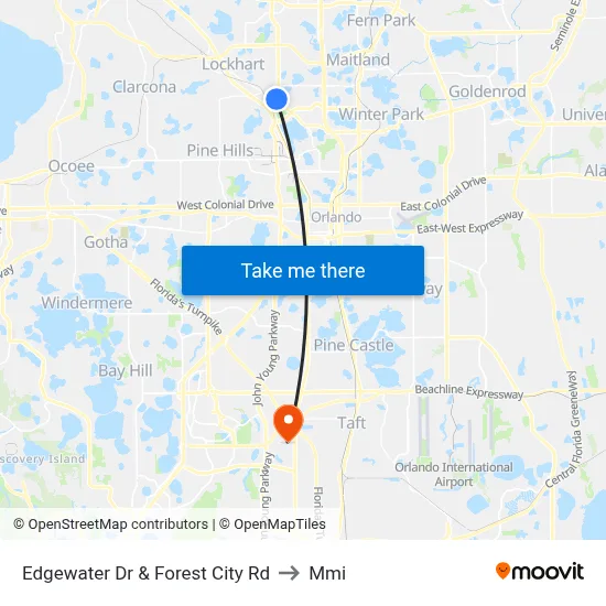 Edgewater Dr & Forest City Rd to Mmi map