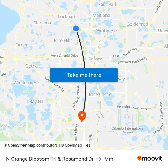 N Orange Blossom Trl & Rosamond Dr to Mmi map