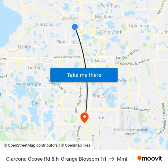 Clarcona Ocoee Rd & N Orange Blossom Trl to Mmi map