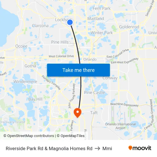 Riverside Park Rd & Magnolia Homes Rd to Mmi map
