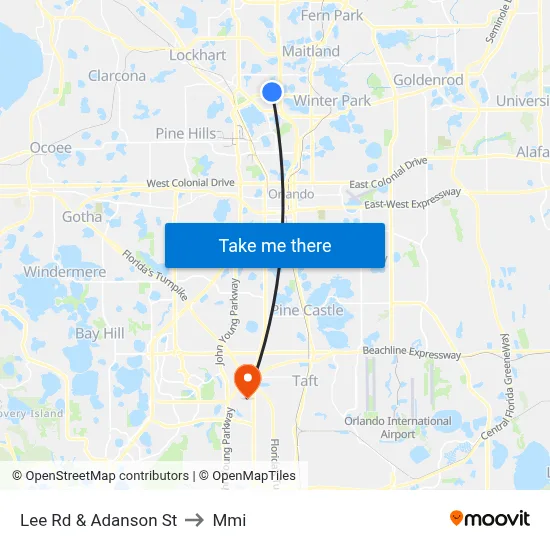 Lee Rd & Adanson St to Mmi map