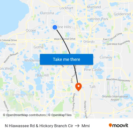N Hiawassee Rd & Hickory Branch Cir to Mmi map