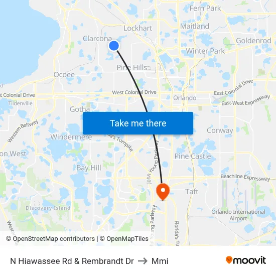 N Hiawassee Rd & Rembrandt Dr to Mmi map