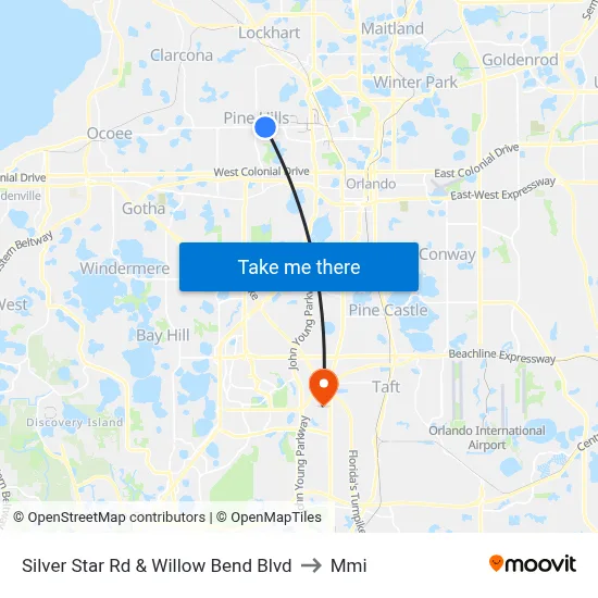 Silver Star Rd & Willow Bend Blvd to Mmi map
