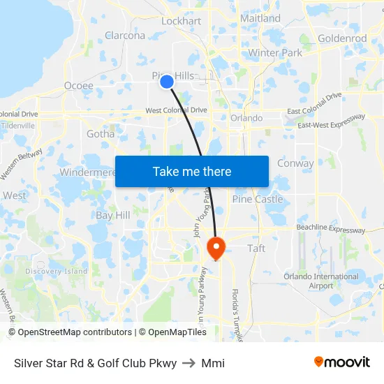 Silver Star Rd & Golf Club Pkwy to Mmi map