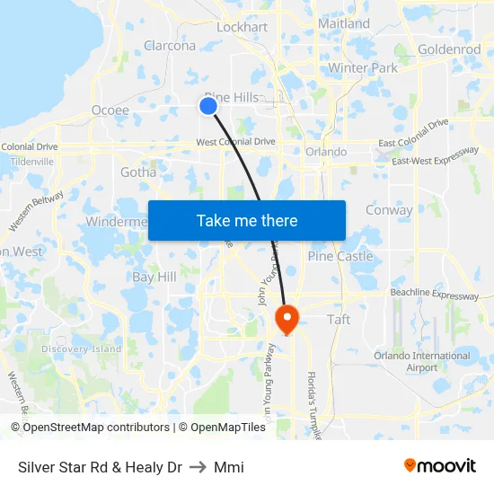 Silver Star Rd & Healy Dr to Mmi map
