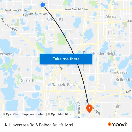 N Hiawassee Rd & Balboa Dr to Mmi map