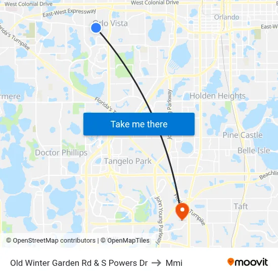 Old Winter Garden Rd & S Powers Dr to Mmi map