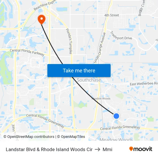 Landstar Blvd & Rhode Island Woods Cir to Mmi map