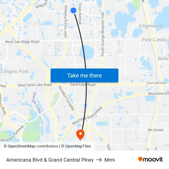 Americana Blvd & Grand Central Pkwy to Mmi map