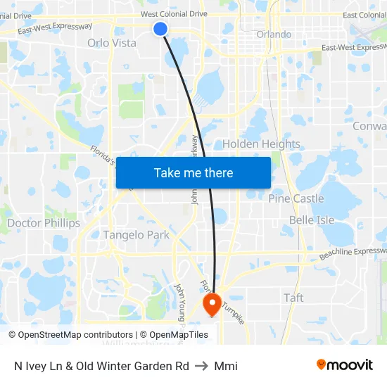 N Ivey Ln & Old Winter Garden Rd to Mmi map