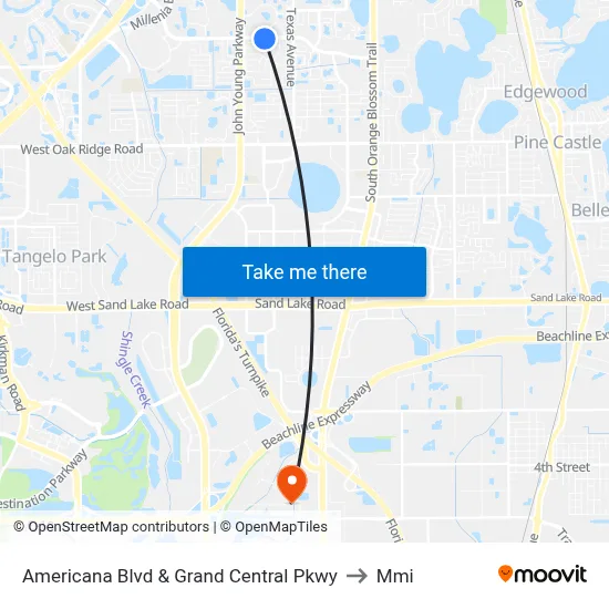 Americana Blvd & Grand Central Pkwy to Mmi map