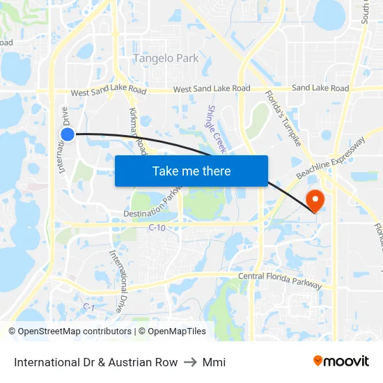 International Dr & Austrian Row to Mmi map