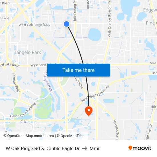 W Oak Ridge Rd & Double Eagle Dr to Mmi map