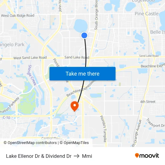 Lake Ellenor Dr & Dividend Dr to Mmi map