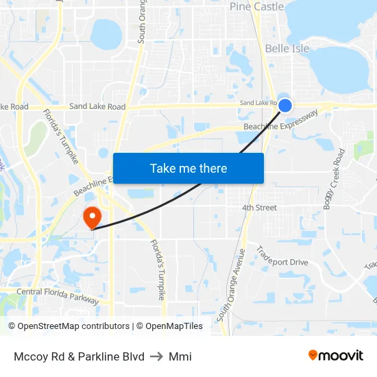 Mccoy Rd & Parkline Blvd to Mmi map