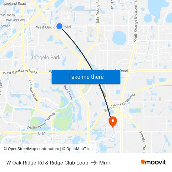 W Oak Ridge Rd & Ridge Club Loop to Mmi map