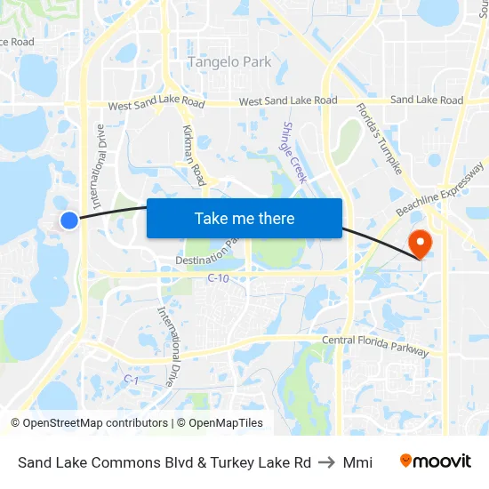 Sand Lake Commons Blvd & Turkey Lake Rd to Mmi map