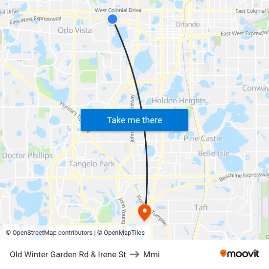 Old Winter Garden Rd & Irene St to Mmi map