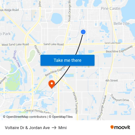 Voltaire Dr & Jordan Ave to Mmi map