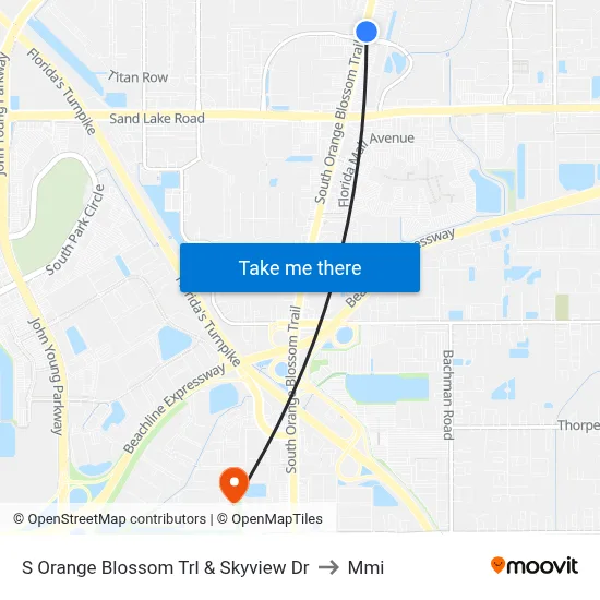 S Orange Blossom Trl & Skyview Dr to Mmi map