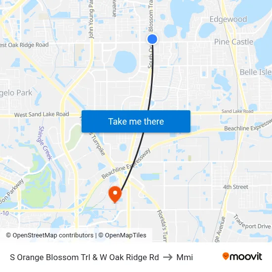 S Orange Blossom Trl & W Oak Ridge Rd to Mmi map
