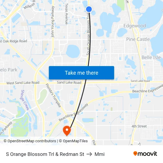 S Orange Blossom Trl & Redman St to Mmi map