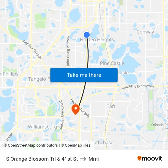 S Orange Blossom Trl & 41st St to Mmi map