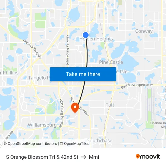 S Orange Blossom Trl & 42nd St to Mmi map