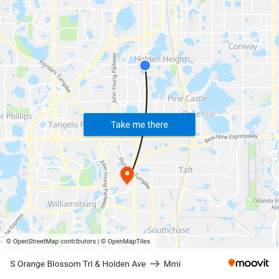 S Orange Blossom Trl & Holden Ave to Mmi map