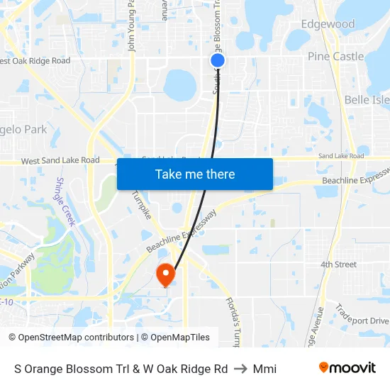 S Orange Blossom Trl & W Oak Ridge Rd to Mmi map