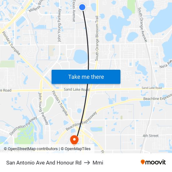 San Antonio Ave And Honour Rd to Mmi map