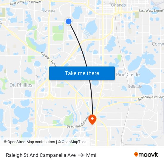 Raleigh St And Campanella Ave to Mmi map