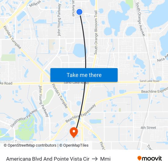 Americana Blvd And Pointe Vista Cir to Mmi map