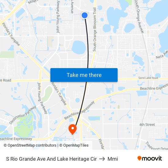 S Rio Grande Ave And Lake Heritage Cir to Mmi map
