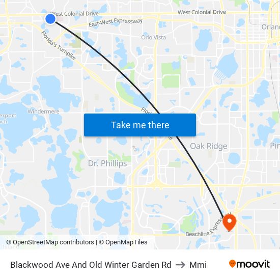 Blackwood Ave And Old Winter Garden Rd to Mmi map