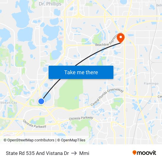 State Rd 535 And Vistana Dr to Mmi map