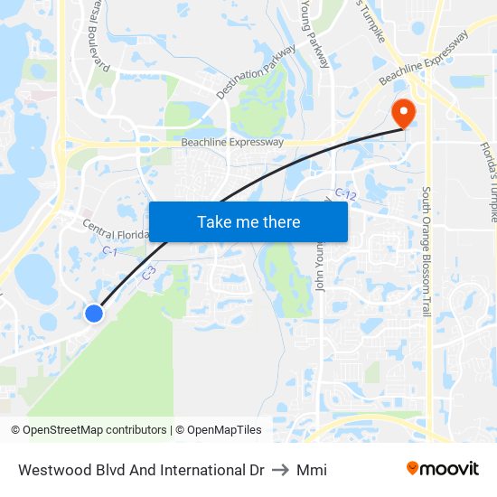 Westwood Blvd And International Dr to Mmi map
