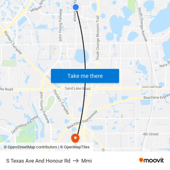 S Texas Ave And Honour Rd to Mmi map