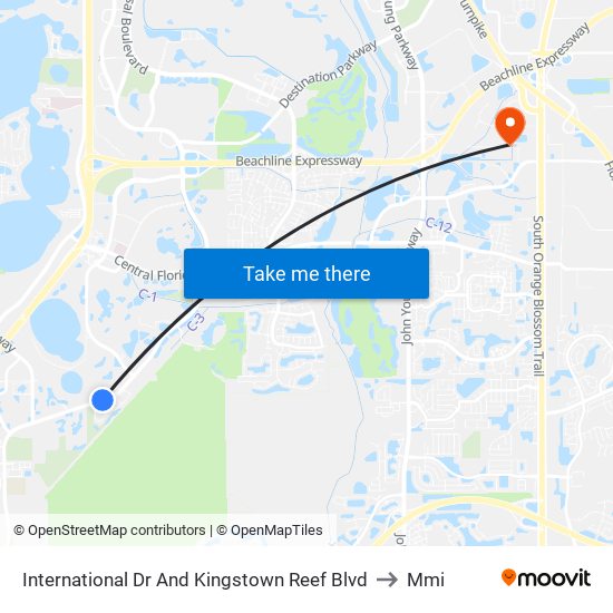 International Dr And Kingstown Reef Blvd to Mmi map